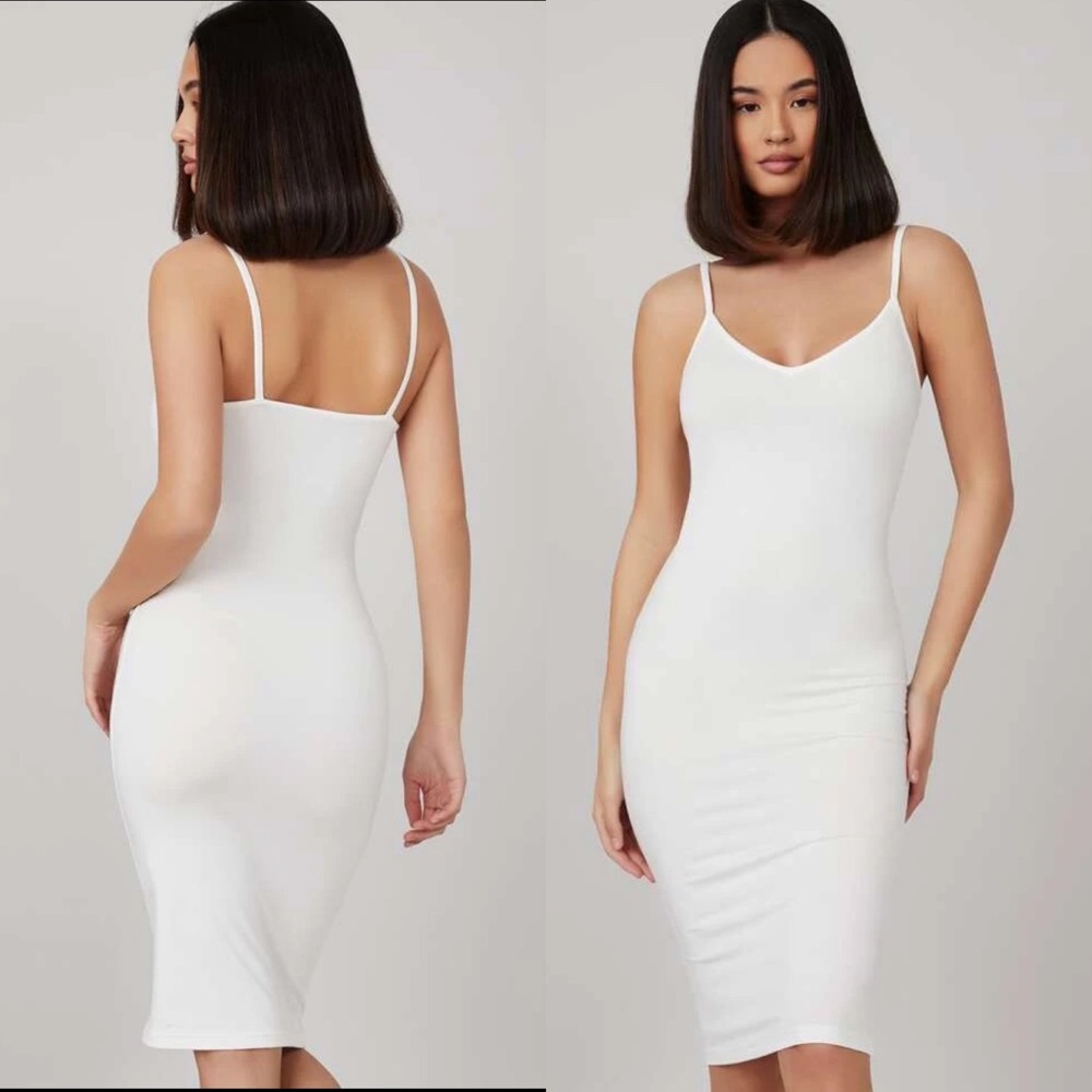 V neck cami strap midi dress heather gray - Picture 6 of 8